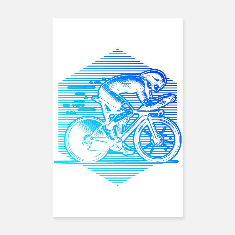 Neon Sprint Cyclist Poster 8" x 12" (20x30 cm)