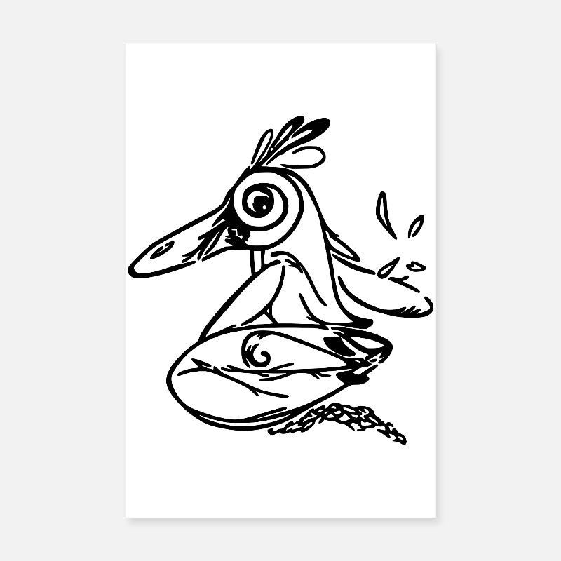 Surfing Penguin Poster 20 x 30 cm