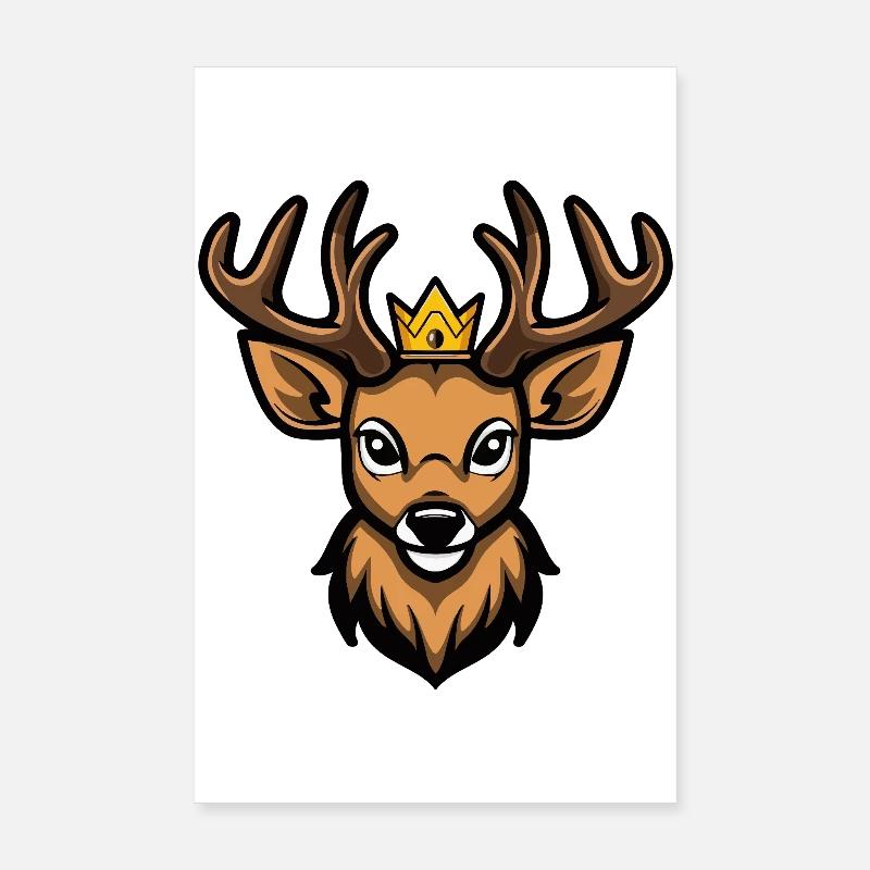 Couronne de tête de cerf Poster 20 x 30 cm