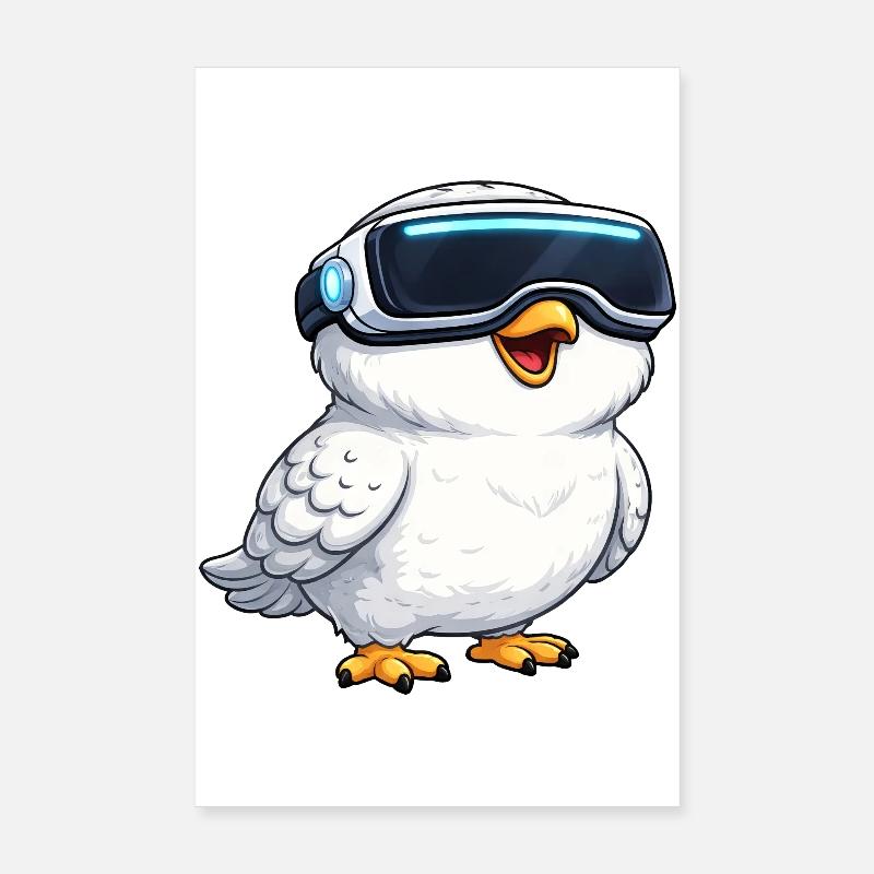 Cool Eule Virtual Reality Gamer Zocker VR Poster 20x30 cm