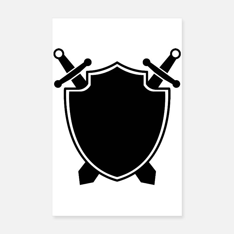 Mittelalterlicher Schild mit Schwert Poster 20x30 cm
