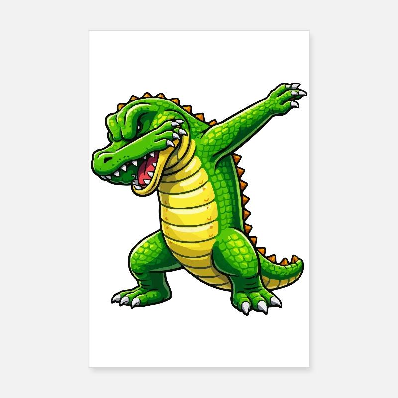 Dab Cartoon Crocodile Poster 20 x 30 cm