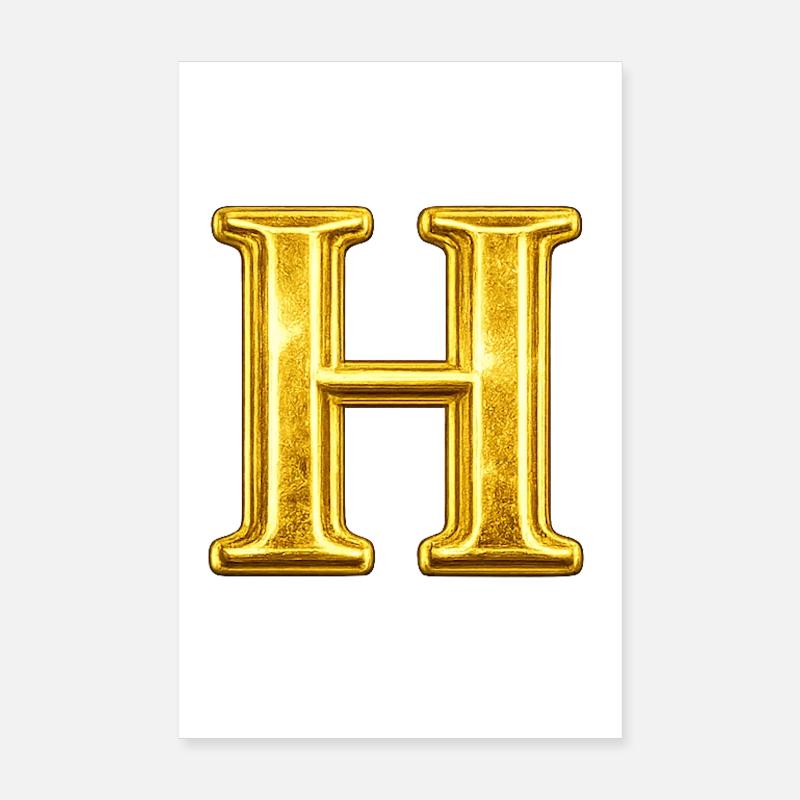 Monogramme en H d’or Poster 20 x 30 cm