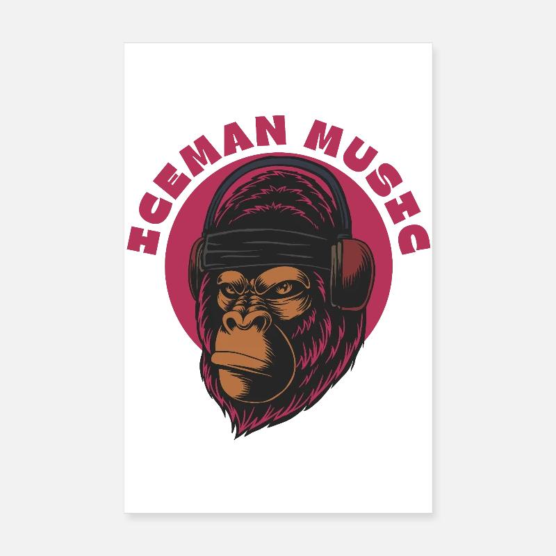 Darts Gorilla Beats Magenta Poster 8" x 12" (20x30 cm)