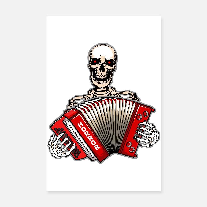 Styrian Harmonica Skeleton Poster 8" x 12" (20x30 cm)