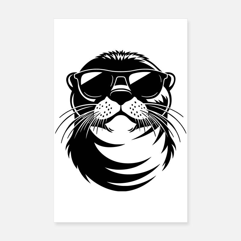 Cooler Otter mit Sonnenbrille Poster 20x30 cm