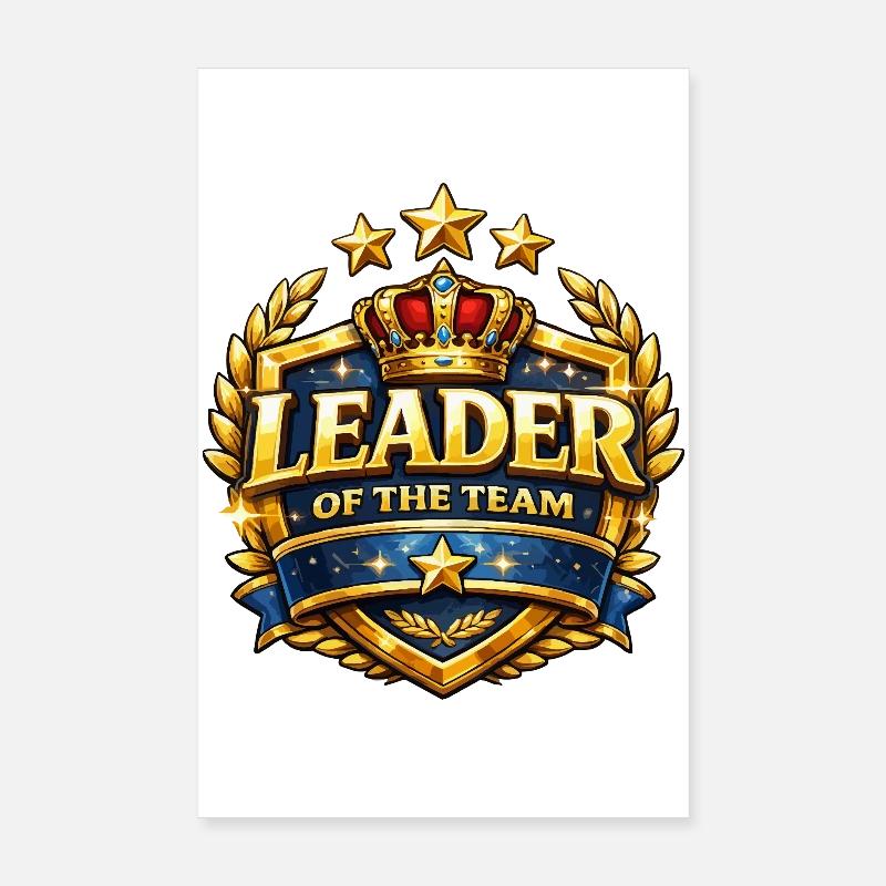 Chef de l’équipe Crown Badge Poster 20 x 30 cm