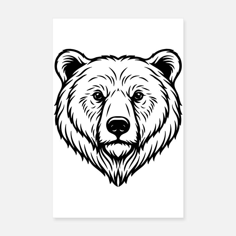 Illustration d’ours Poster 20 x 30 cm
