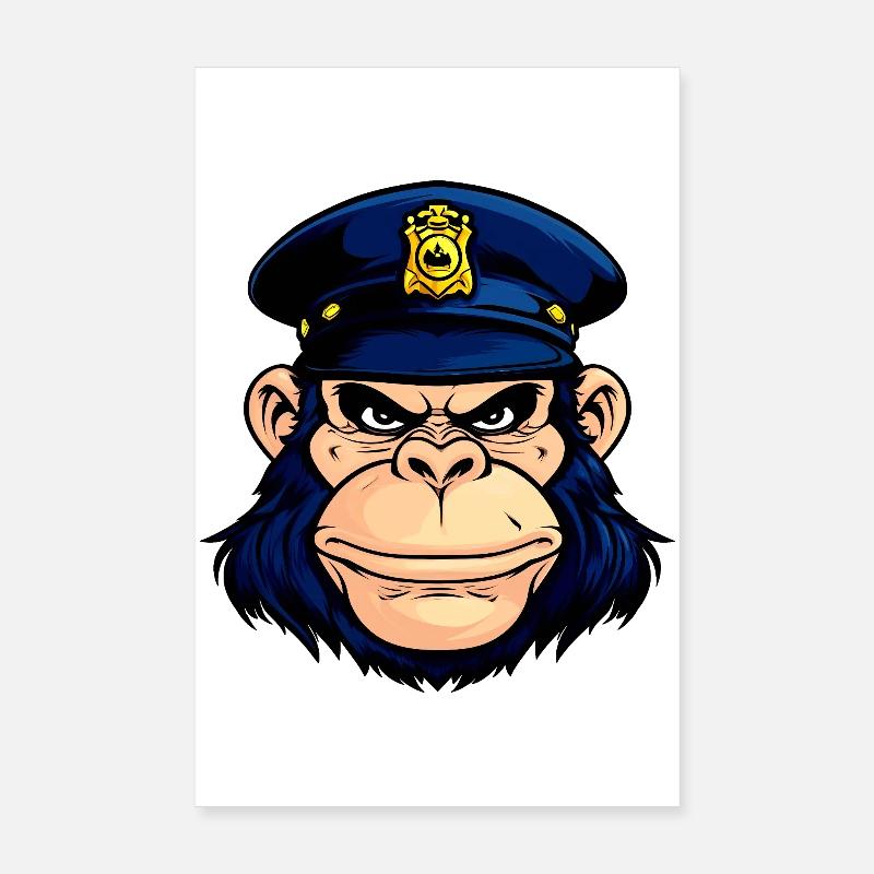 Monkey Police Poster 8" x 12" (20x30 cm)