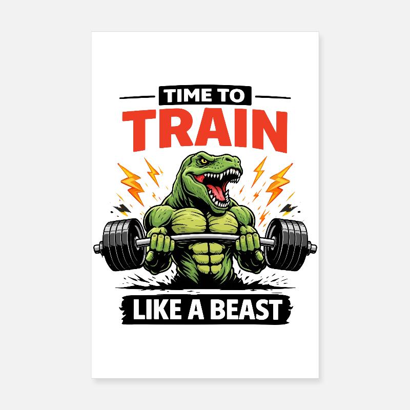 Trainiere wie ein Tier, Dino Poster 20x30 cm