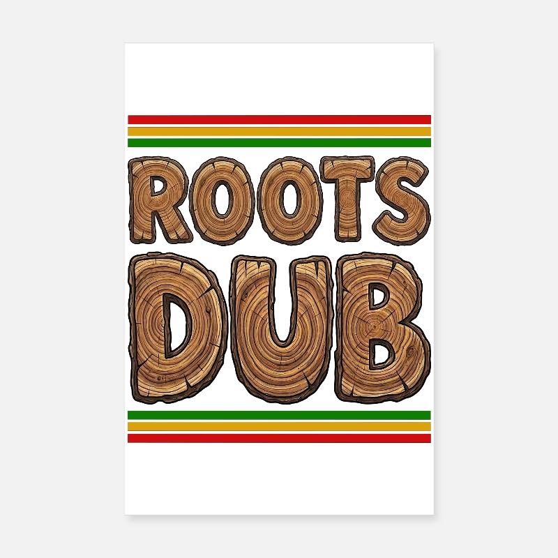 Roots Dub Holz Poster 20x30 cm