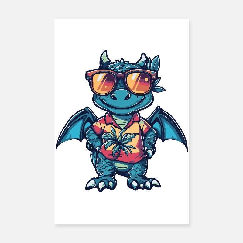 Dragon Comic Holiday Poster 8" x 12" (20x30 cm)