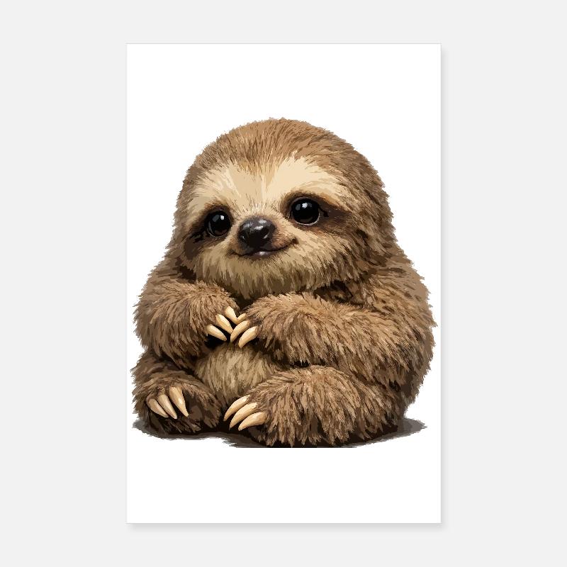 Soft Sloth Stuffed Animal Poster 8" x 12" (20x30 cm)