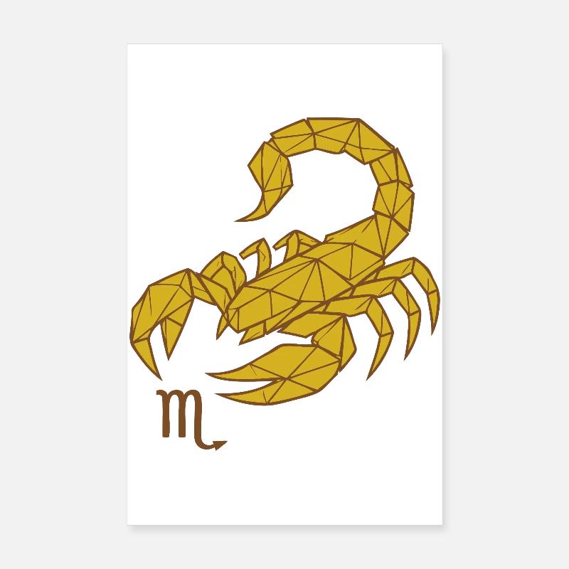Geometric Gold Scorpio -Scorpio Poster 8" x 12" (20x30 cm)
