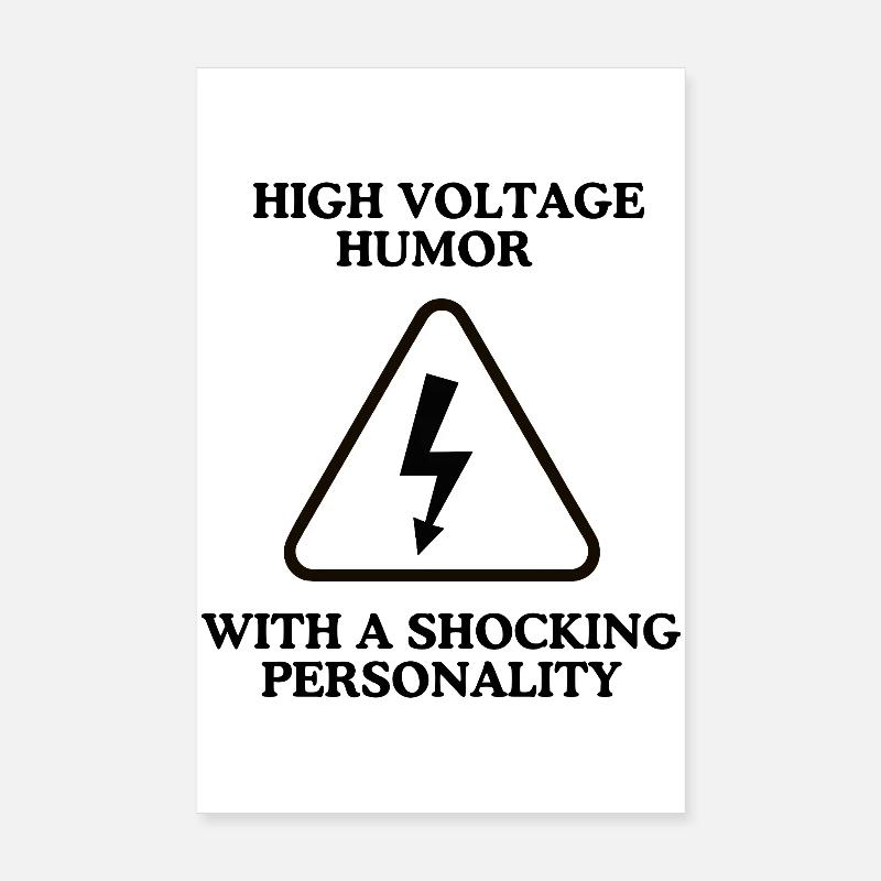 Lightning Warning Triangular Sign Poster 8" x 12" (20x30 cm)