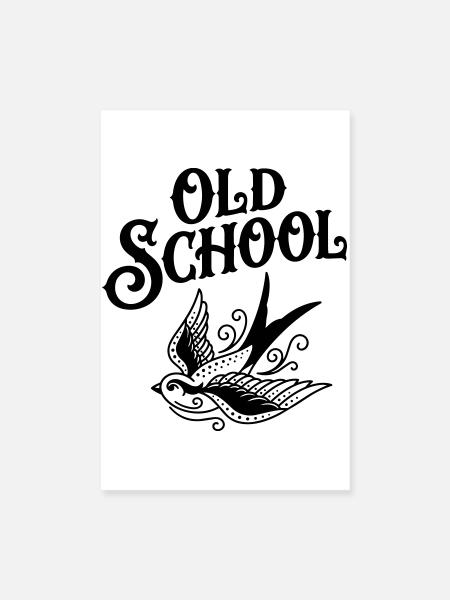 Altes Tattoo - Poster 20x30 cm - Weiß - Vorne