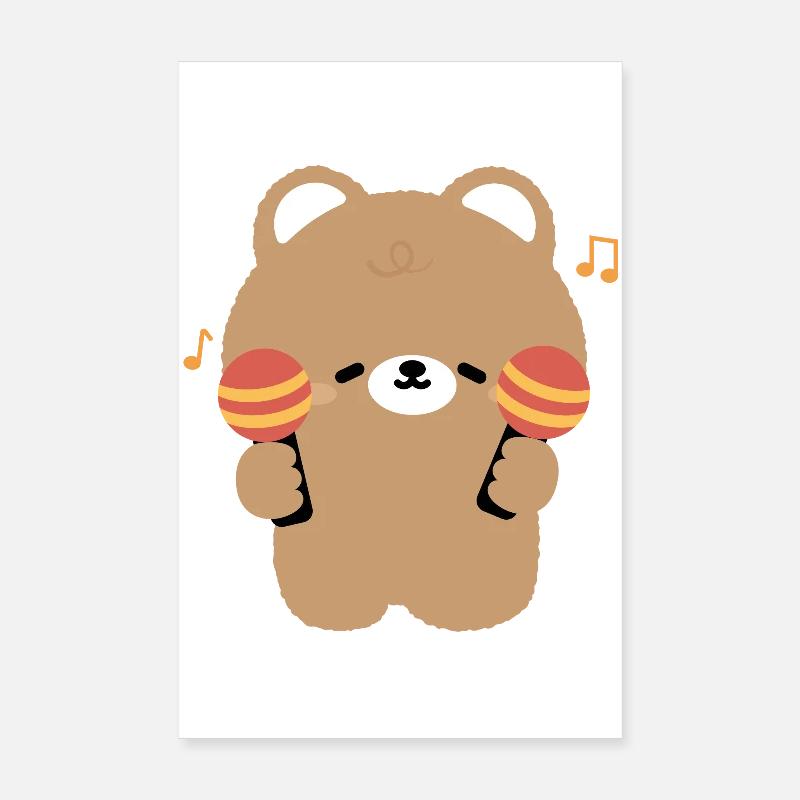 Bear Maraca Beat Poster 20 x 30 cm