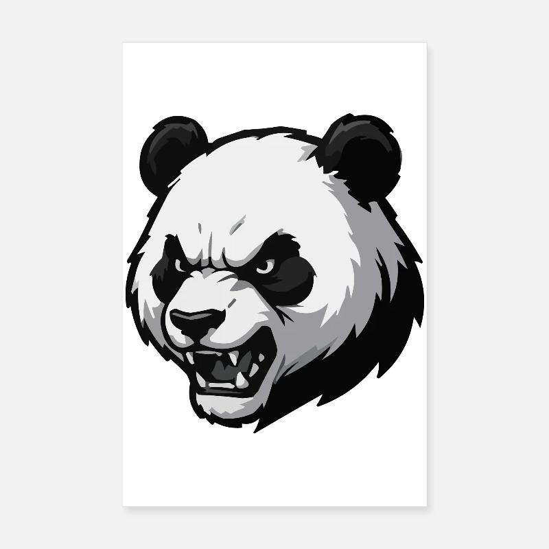 Wütender Panda Vektor-Print Poster 20x30 cm