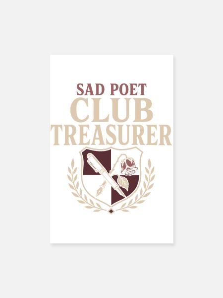 Poetcore Poet Poesie Dark Academia Geschenk - Poster 20x30 cm - Weiß - Vorne