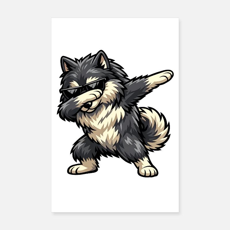 Dabbing Wolfsspitz Poster 20x30 cm