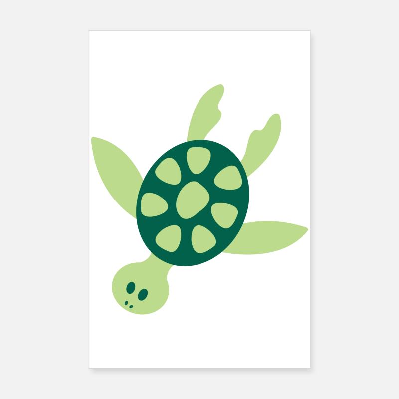 Tortue de mer colorée Poster 20 x 30 cm