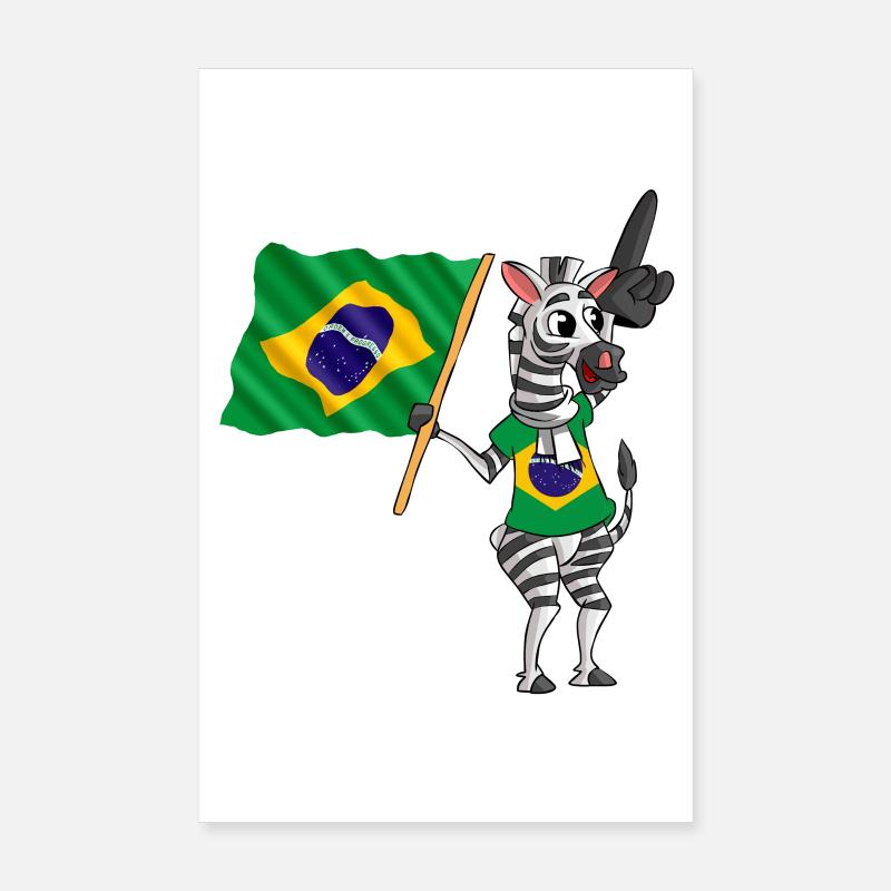 Brésiliens Zebra Poster 20 x 30 cm