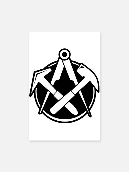 Couvreur Logo - Poster 20 x 30 cm - blanc - Devant