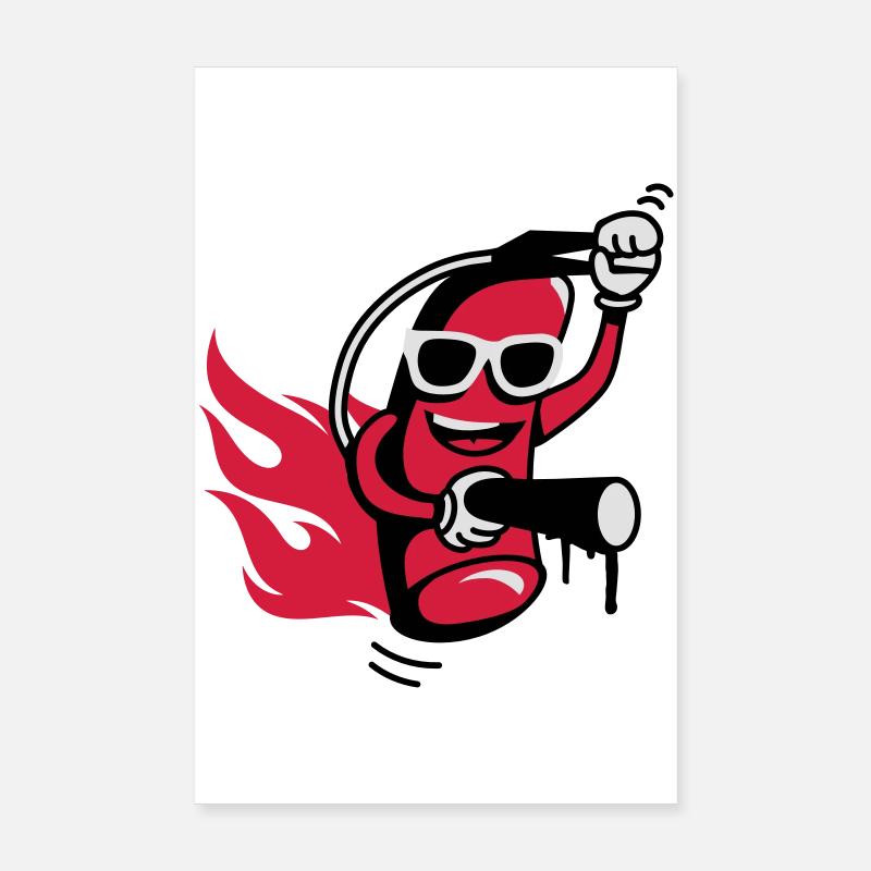 A funny fire extinguisher with glasses Poster 8" x 12" (20x30 cm)