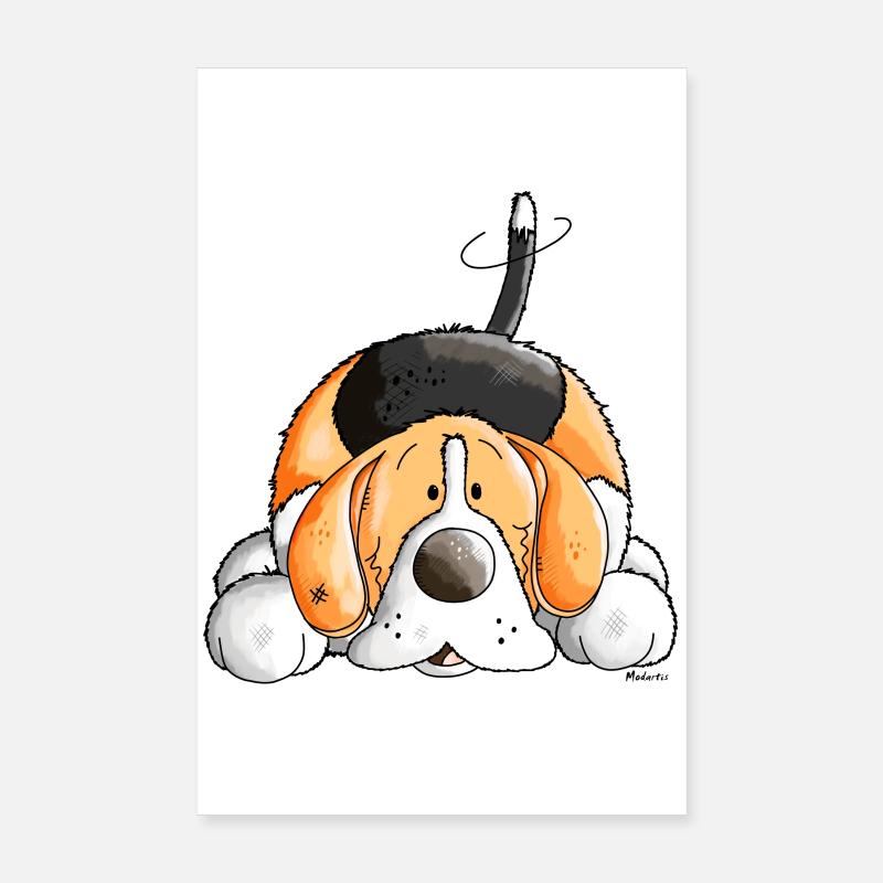 Happy Beagle Poster 8" x 12" (20x30 cm)
