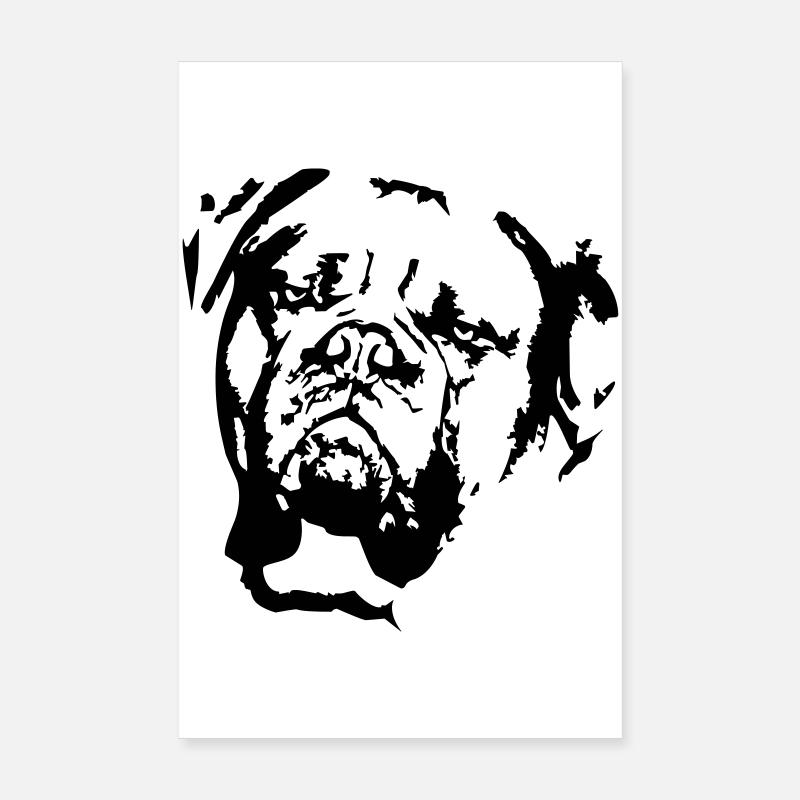 Dogue de Bordeaux head Poster 8" x 12" (20x30 cm)