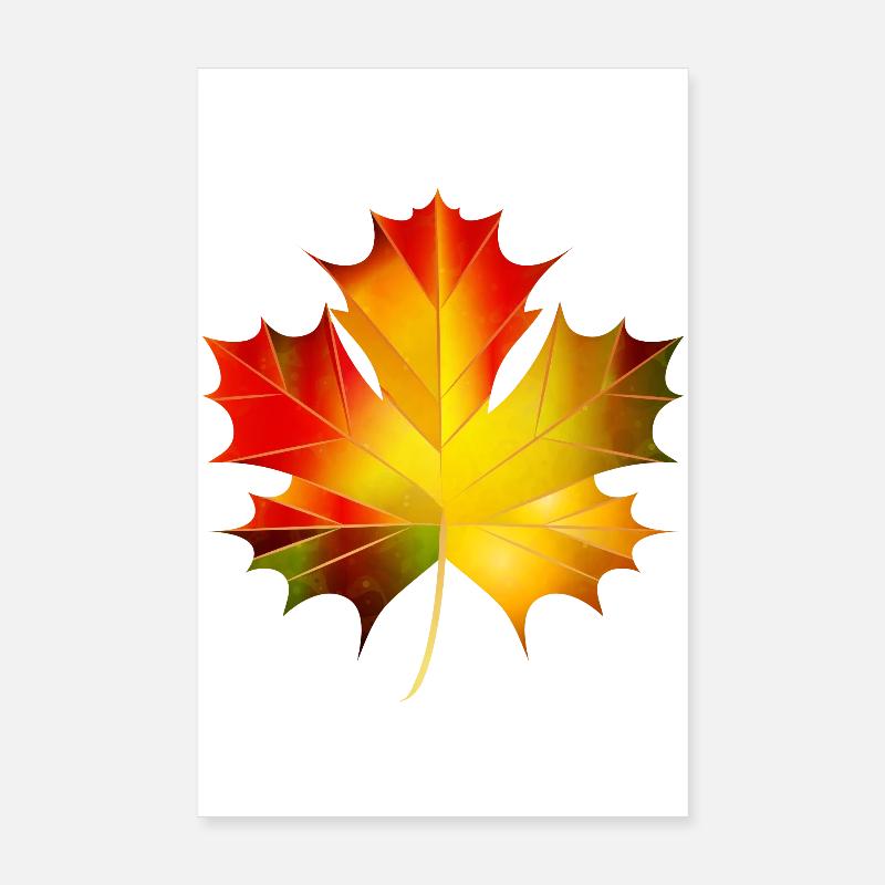 beautifully glowing autumn maple leaf Poster 8" x 12" (20x30 cm)