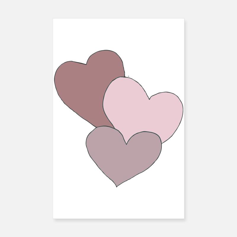 cœurs trois Poster 20 x 30 cm
