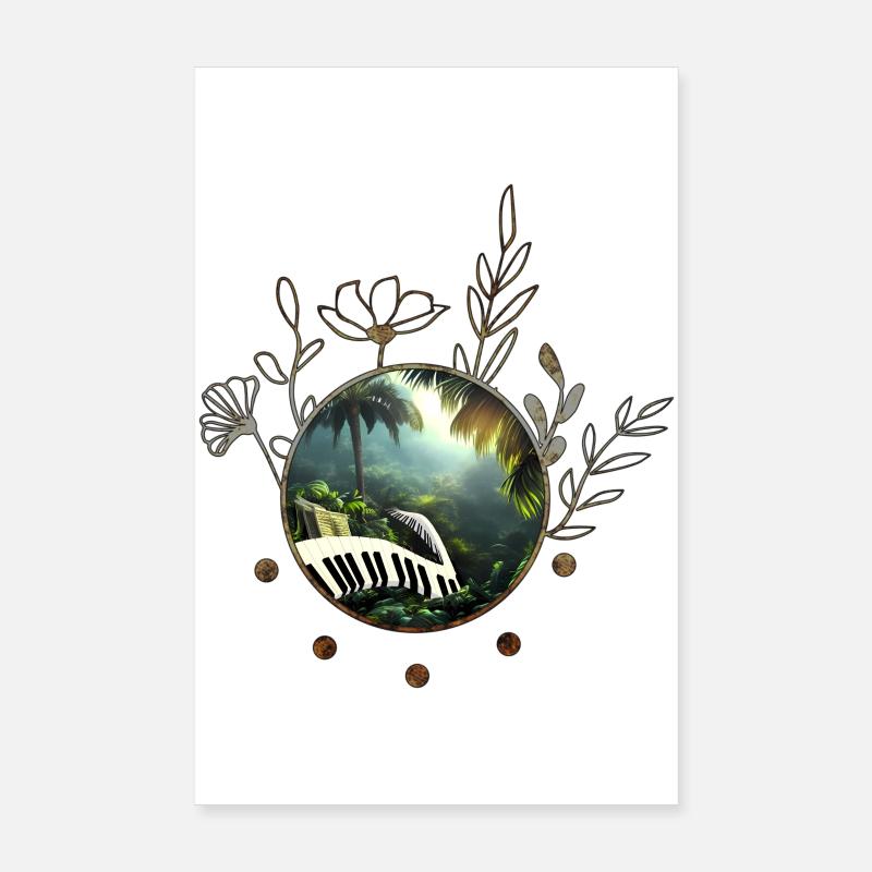 Piano dans la jungle Poster 20 x 30 cm
