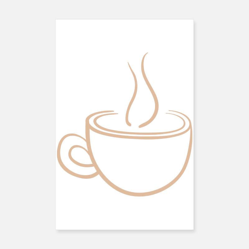 Dampfende Kaffeetasse Minimal Design Poster 20x30 cm
