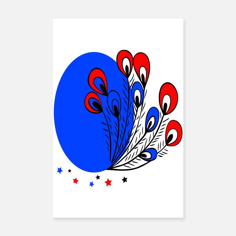 Easter egg with peacock feathers Poster 8" x 12" (20x30 cm)