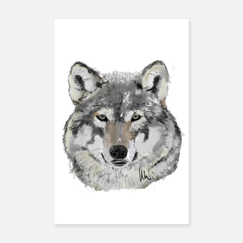 Wolf - Poster 8" x 12" (20x30 cm) - white