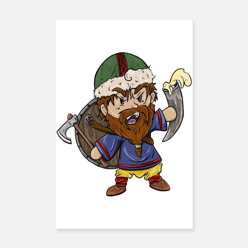 Cartoon Viking Poster 8" x 12" (20x30 cm)