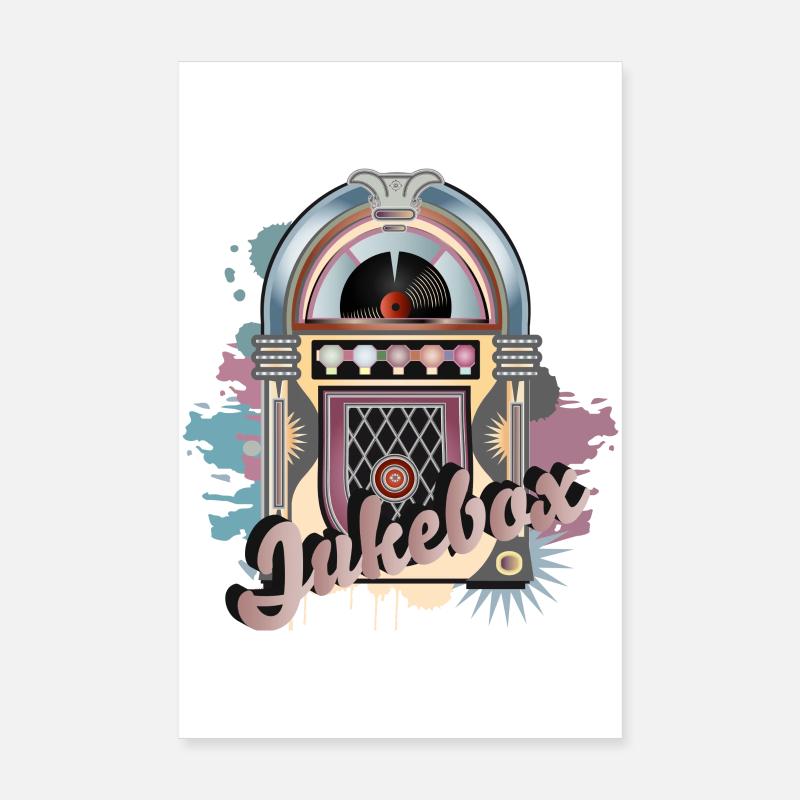 Jukebox in graffiti retro look with lettering Poster 8" x 12" (20x30 cm)