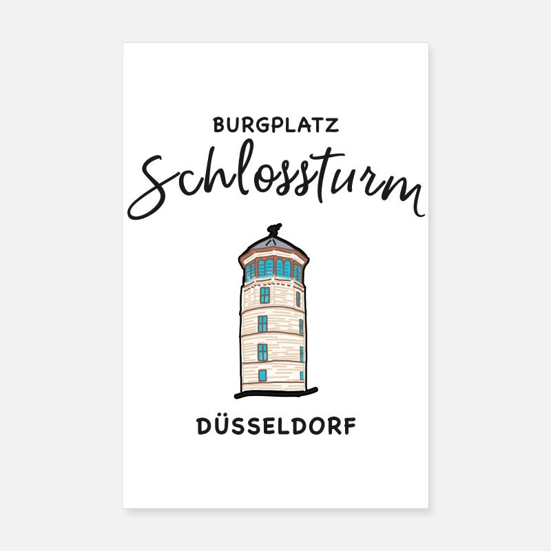 Schlossturm Düsseldorf, monument emblématique Poster 20 x 30 cm