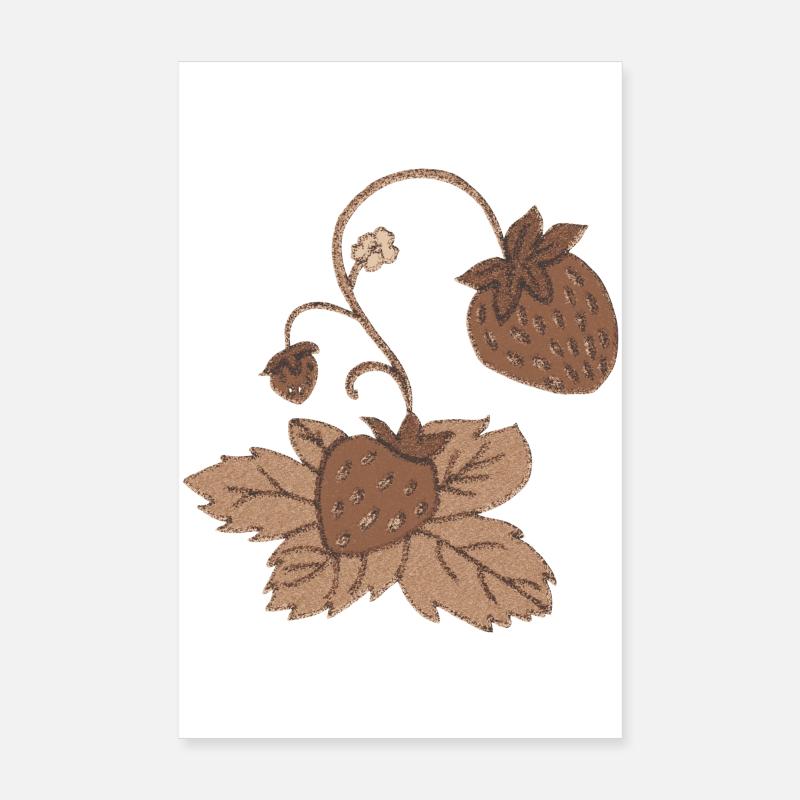 erdbeere sepia Poster 20x30 cm