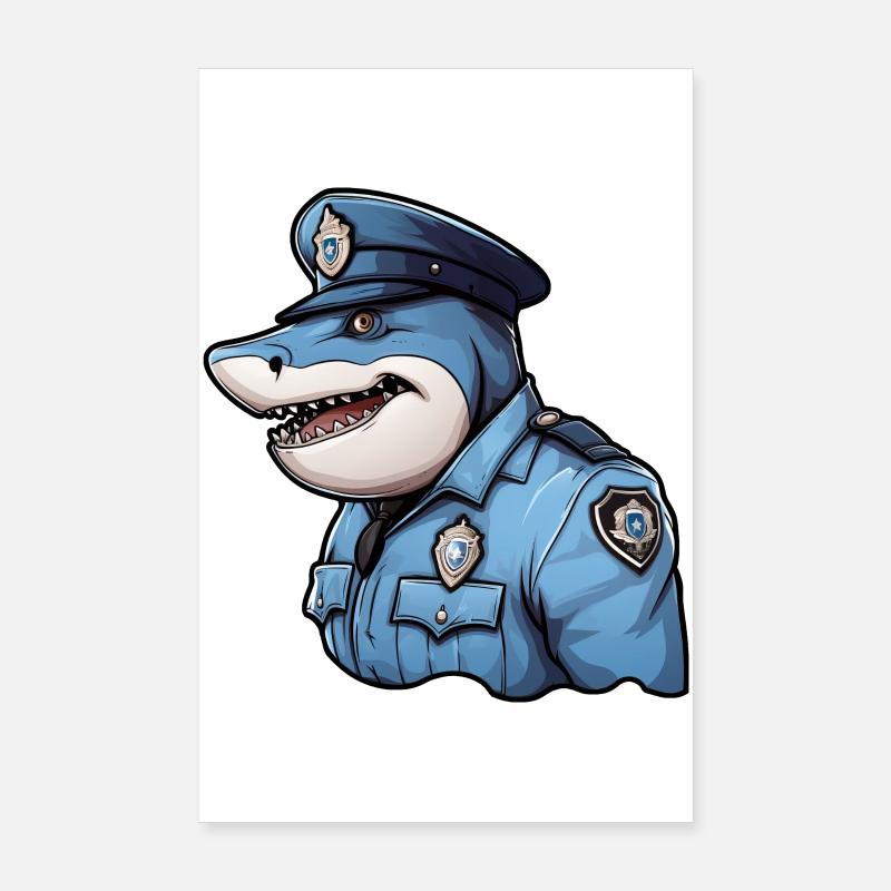 Requin policier Poster 20 x 30 cm