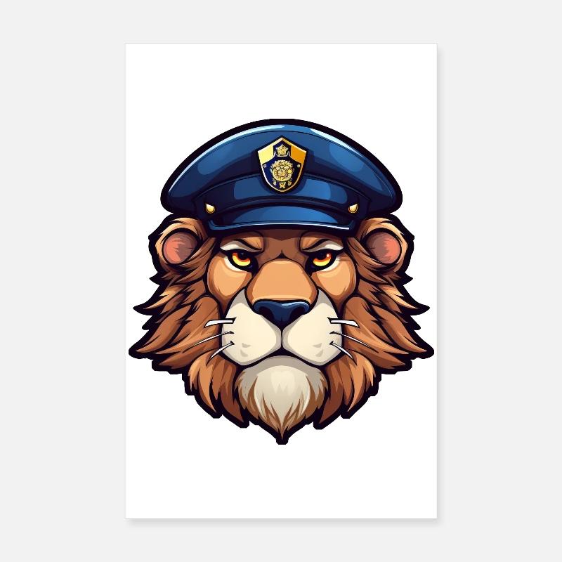 Lion Policeman Poster 8" x 12" (20x30 cm)