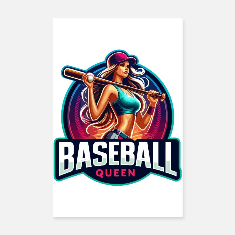 Baseball-Königin Weibliche Athletin Design Poster 20x30 cm
