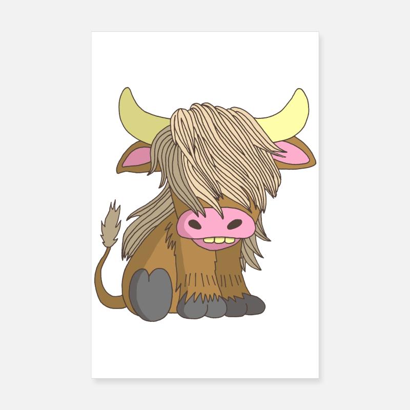 Long-haired cow Poster 8" x 12" (20x30 cm)
