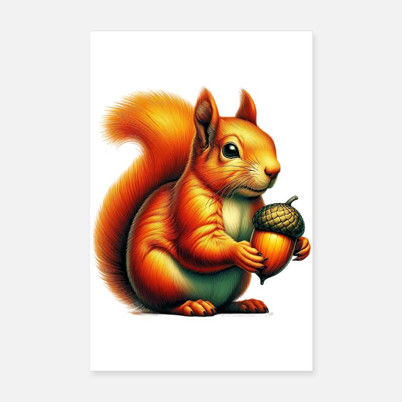 Écureuil Poster 20 x 30 cm