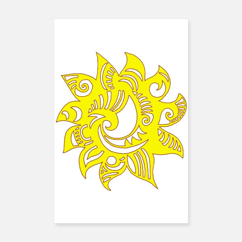 Seltsame gelbe Sonne Poster 20x30 cm