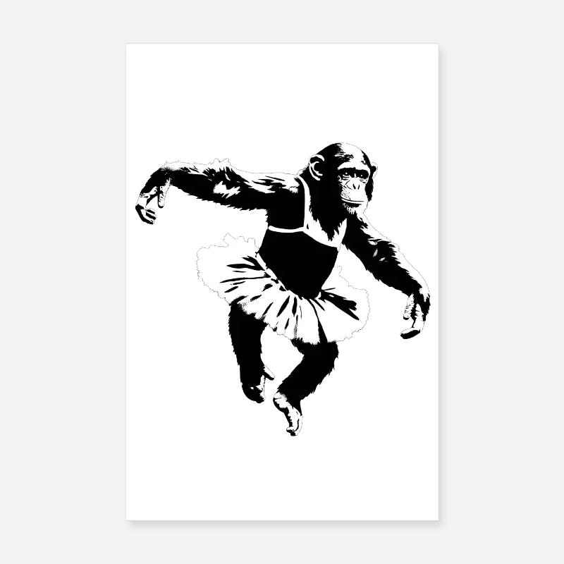 Dancing Chimpanzee Poster 8" x 12" (20x30 cm)