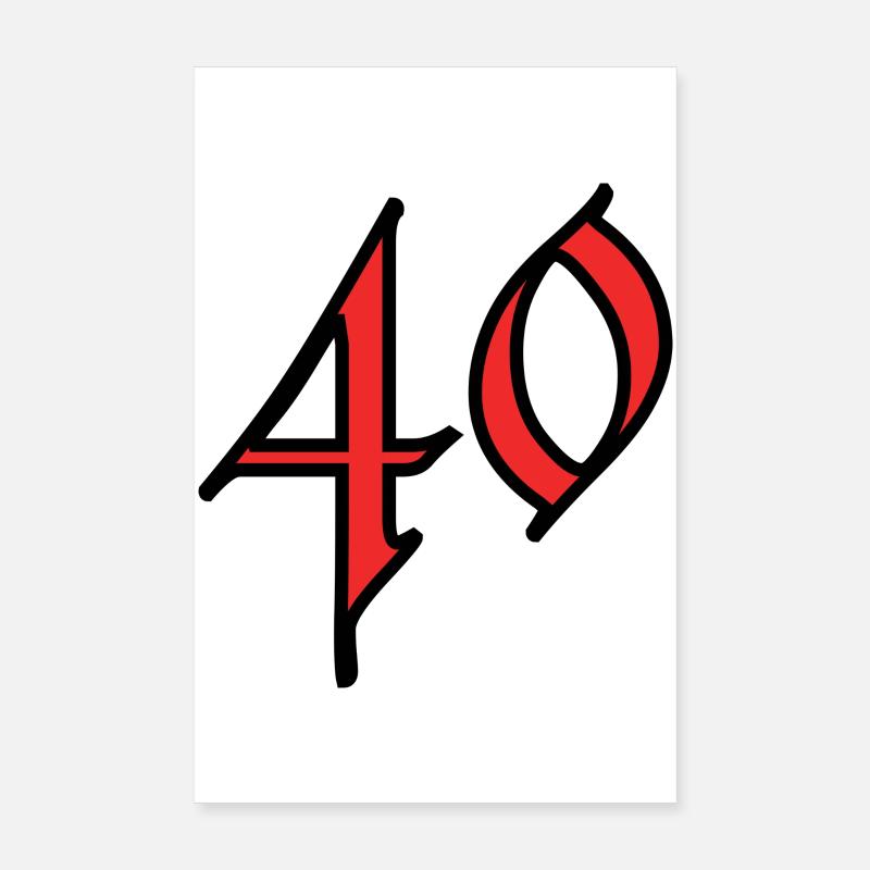 40. 40 ANS. 40e ANNIVERSAIRE. ANNIVERSAIRE 40 ANS. Poster 20 x 30 cm