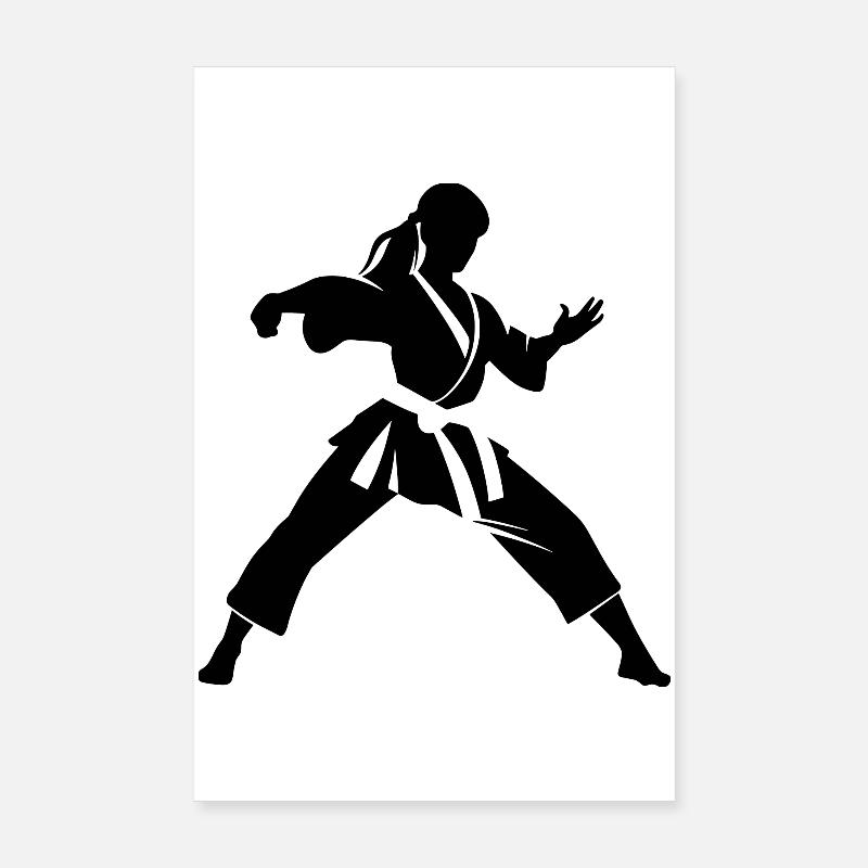 Weibliche Karateka Zeichnung Poster 20x30 cm