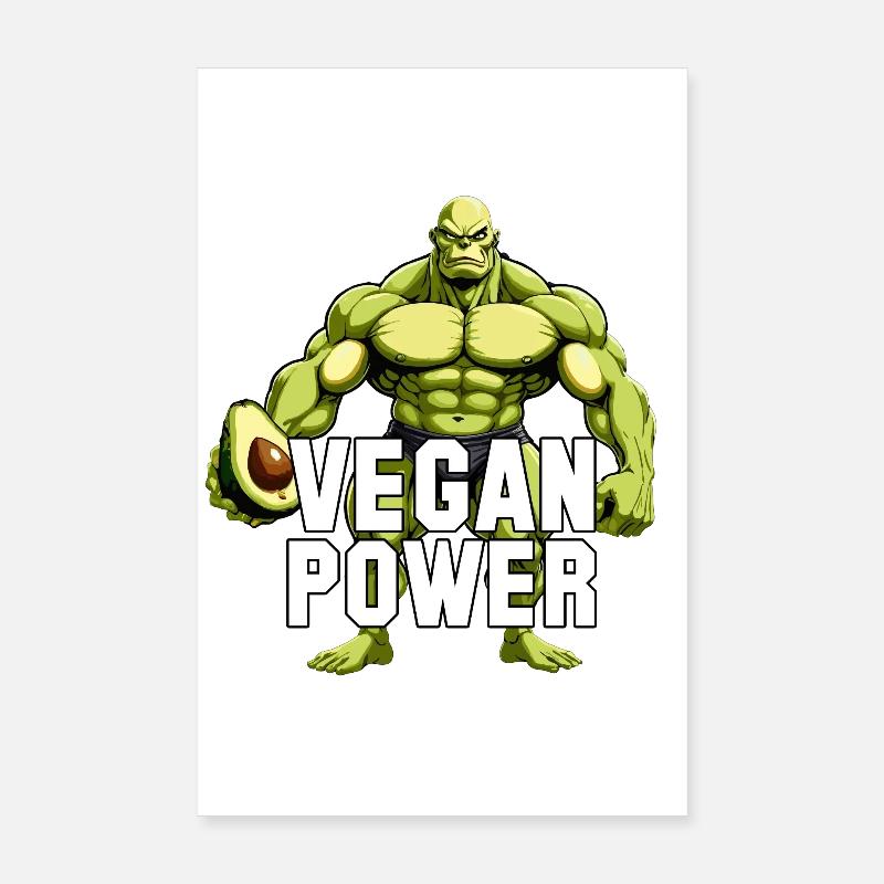 Cadeau de muscles de superaliments d’avocat végétalien Poster 20 x 30 cm